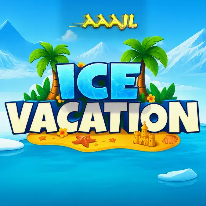 Ice Vacation slot game interface na nagpapakita ng tropikal na tema at Mystery Symbols