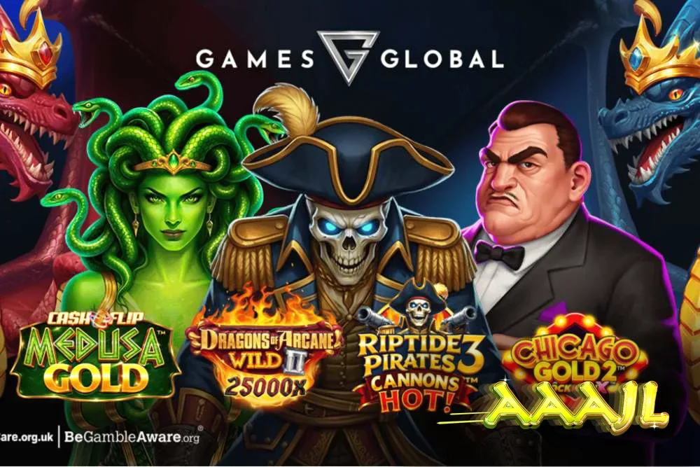Isang collage ng mga bagong slot games mula sa Games Global para sa Setyembre.